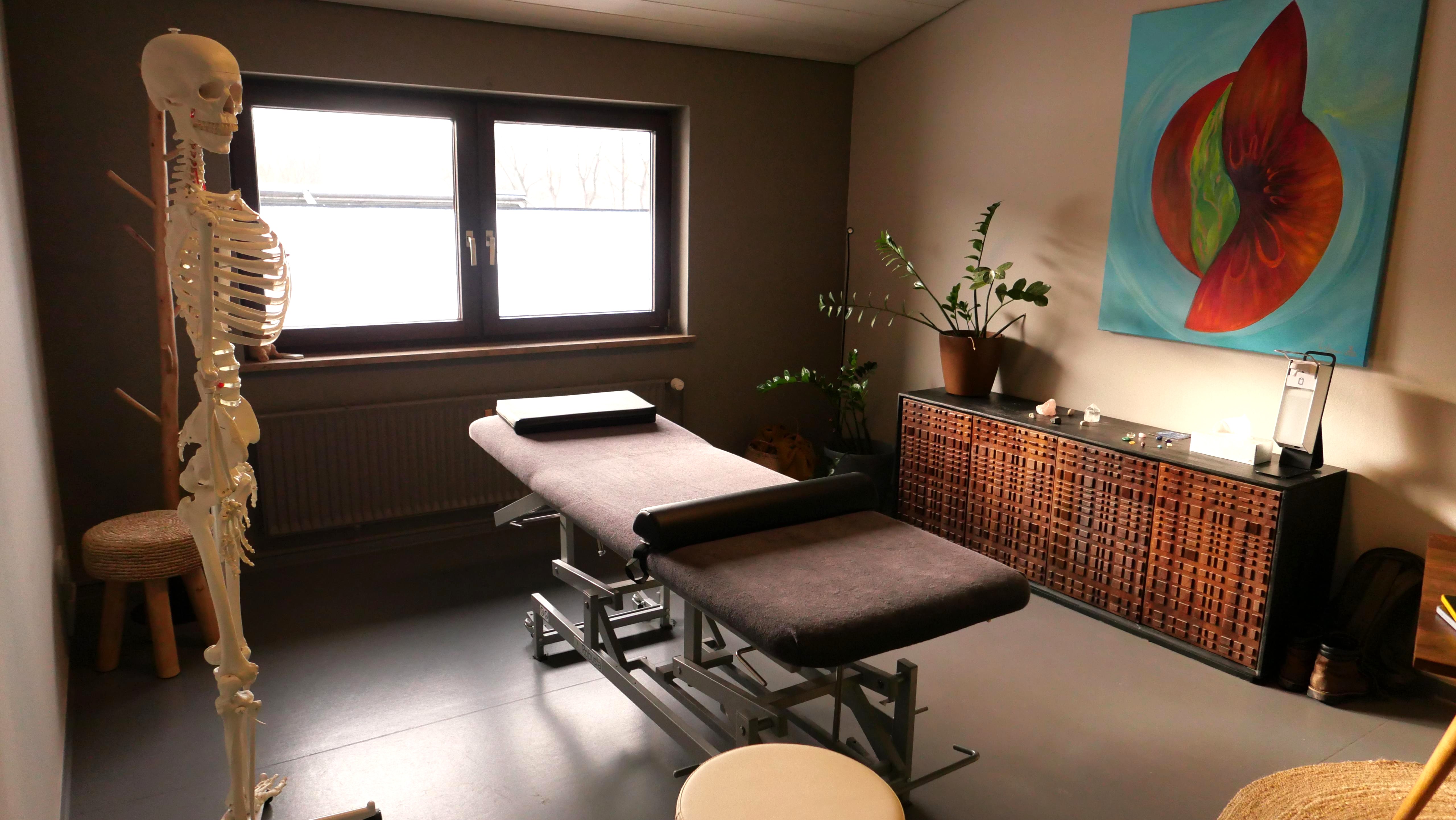 Praxisraum der osteopathischen Praxis von Sebastian Ziegler in München Bogenhausen im Rothof, 1. Stock Seiteneingang